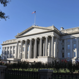 Photo of US Treasury building.