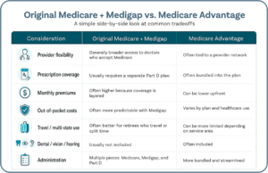 Original Medicare + Medigap vs. Medicare Advantage chart